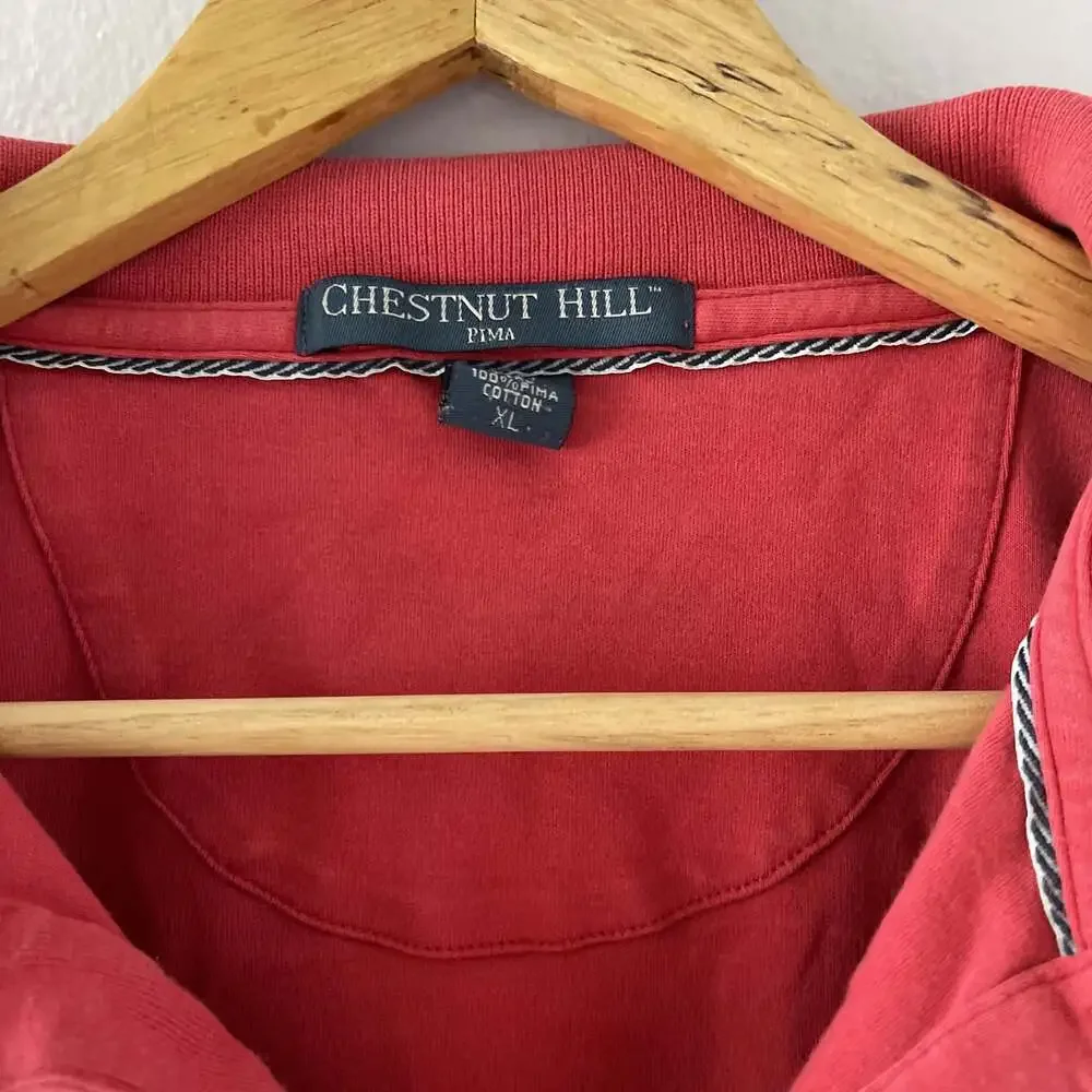 Chestnut Hill Men's Red Short Sleeve Collared Polo Shirt XL